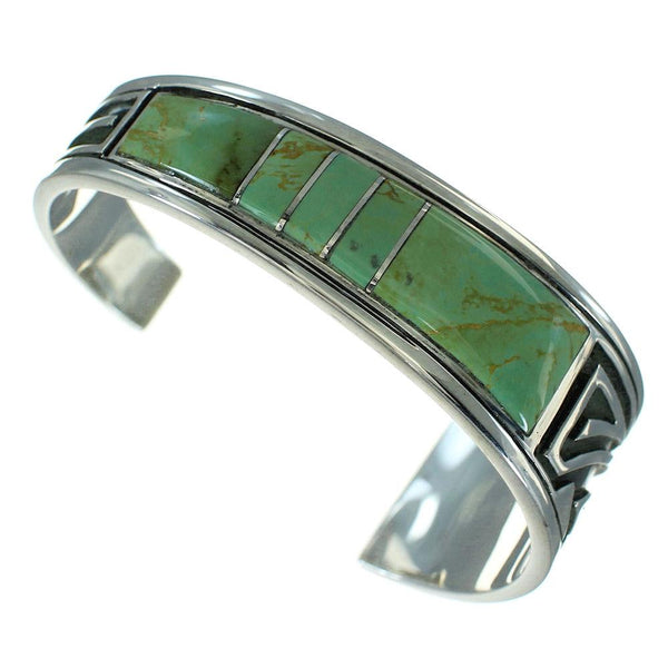 Southwest Turquoise Sterling Silver Feather Cuff Bracelet AX78278